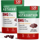 2Pack Astaxanthin Suplementos 12mg - Premium Astaxanthin for Eye, Brain, Skin &amp; Immune Support, Microalgae Source, 240 Softgels