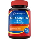 Recetas del médico Astaxanthin 12 mg, de Microalgas Premium Fresco, Max Strength, No Gluten, No GMO, soporta la piel, el ojo, el hueso &amp; el sistema de salud, 60 Softgels