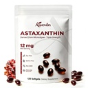 Astaxanthin Suplemento 12mg Softgels, Astaxanthin natural de Microalgae con aceite MCT para Absorción, potente antioxidante Apoyo para el corazón del ojo de piel salud conjunta, Gluten no GMO libre, 120 Softgels