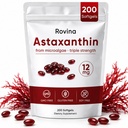 ROVINA Astaxanthin 12mg Softgels, Suplemento Antioxidante Soporta Ojo, Esquía, Inmune, Conjunto, Circulación Interna, No GMO &amp; Gluten Gratis - 200 Softgels