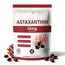 Premium Astaxanthin 12mg, Suplemento Antioxidante Natural, Fuente de Microalgas Fresca,No-GMO &amp; No Gluten,12mg -120 Softgels,4-Mes de Suministro