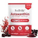 Astaxanthin Suplementos, Premium Astaxanthin 12mg Antioxidant with Antioxidant Activity, Supports Eye, Joint, Immune, Skin Health, Internal Circulation, 1Pack(120 Softgels), Non-GMO & No Gluten