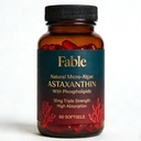 Fable Astaxanthin 12mg con fosfolípidos - 5X Absorción, Micro-Algas Natural Fuente Antioxidante para la piel, Ojo & Corazón Salud, 60 Cuenta