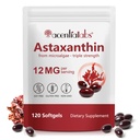 Astaxanthin 12mg, 120 Softgels, Premium Astaxanthin Antioxidant Suplementos con Actividad Antioxidante, Soporta Ojo, Esquía, Sistema Conjunto de Salud, Fuente de Microalgas Frescas, No GMO &amp; No Gluten