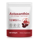 Suplementos Astaxanthin 12mg 120 Softgels, Premium Astaxanthin Suplemento Antioxidante para el ojo, la piel, la articulación, cerebro, corazón &amp; sistema de salud, fuente de microalgas frescas, no Gluten