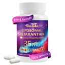 Liposomal Astaxanthin Suplemento Complejo 9 en-1 con Ashwagandha, Lycopene, Zeaxanthin, Antioxidante Suplemento Apoyo Ojo, Esquía &amp; Salud Conjunta, 60 cápsulas