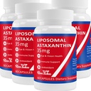35mg Liposomal Astaxanthin Supplement - Powerful Antioxidant Support for Skin, Joint & Eye Health - Natural Anti-Aging Formula with Pure Astaxanthin - Vegan, Non-GMO, 240 cápsulas
