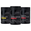 Sports Research® Antioxidant Support Pack w/Astaxanthin 12mg, Vitamina D3 5000iu + K2 100mcg, y Lutein 20mg + Zeaxanthin 4mg Suplementos - Vegan certificado · No GMO · Gluten &amp; Soy Free