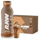 RAW Listo para beber Protein Shake, Mocha Latte - RTD Protein Bebidas con Grass Whey Protein Isolate para Post-Workout - Zero-Sugar &amp; Gluten-Free Meal Replacement Drink &amp; Breakfast Shake, 12 Fl Oz
