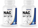 Nutricost N-Acetyl L-Cysteine (NAC) 600mg, 120 Vegetarian Capsules - Non-GMO, Gluten Free, Vegetarian Caps (Pack of 2)