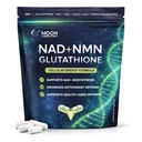 NMN + L-Glutathione Supplement – NAD+ Support, Mitochondrial Energy & Antioxidant Defense with CoQ10, NAC, PQQ & Alpha Lipoic Acid – 120 Capsules. Refill Pack