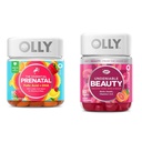 OLLY The Essential Prenatal Gummy Multivitamin, 30 Day Supply (Gummies), Sweet, Folic Acid & Undeniable Beauty Gummy, for Hair, Skin, Nails, Biotin, Vitamin C, Keratin