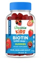 Lifeable Sugar Free Kids Biotin Gummies | 5000mcg | Great Tasting Biotin Supplement | Biotin Gummies for Hair Growth, Skin and Nail Health | Hair Vitamins for Kids, Boys, Girls | 90 Gummies