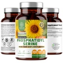 Number One Nutrition Premium Phosphatidylserine 400mg, Derived from Sunflower Lecithin to Help Support Memory, Focus & Cognition Naturally, Soy Free, 120 Veg Caps