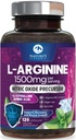 L-Arginine Complex - Extra Strength Nitric Oxide Booster Supplement - Premium Energy Blend for Natural Heart Health & Muscle Support - Non-GMO, Made for Men & Women, Bottled USA - 120 Capsules