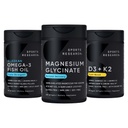 Sports Research® Multivitamins Pack - Triple Strength Omega-3 Fish Oil 1250 + 160 mg Chelated Magnesium Glycinate + Vegan Vitamin D 5000iu & Mk7 Vitamin K 100mcg