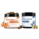 Omega 3 Fish Oil for Dogs, Salmon Oil Skin and Coat Supplement for Dogs Itchy Skin Relief with EPA & DHA Fatty Acids