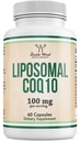 Liposomal CoQ10 Supplement for Antioxidant & Energy Support (100mg Per Serving, 60 Day Supply), Third Party Tested, Vegan Safe, Non-GMO by Double Wood