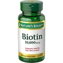 Nature's Bounty Biotin 10000 mcg, Supports Healthy Hair - Skin and Nails - Rapid Release Softgels - 120 Ct