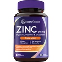 Doctor's Recipes Zinc Supplement 50mg, Triple Action Immune Support, Chelated Zinc Picolinate, Glycinate & Gluconate, Once Daily for Men & Women, Skin Health, Hormone Balance, Vegan, 60 Capsules