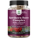 Alta resistencia Hawthorn Berry Capsules - Puro Antioxidante Hawthorn Berry Suplemento con hoja y extracto de flores 4:1 para el corazón saludable y la digestión - Apoyo energético para hombres &amp; mujeres - 240 Conde Pack