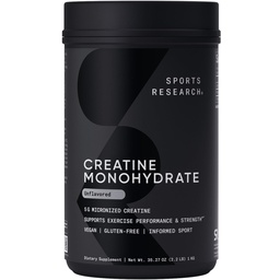 Investigación Deportiva Monohidrato de Creatina - Ganar el músculo magro, mejorar el rendimiento y la fuerza y la recuperación de entrenamiento de apoyo - 5 g Cretina micronizada - 35.27 oz