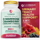 PurePremium D-Mannose with Cranberry, Hibiscus & Dandelion - 1000mg D-Mannose Supplements for Women Supports Urinary Tract Health & Bladder Health - Made in USA, Vegan, 120 Capsules, 2 Month Supply