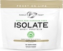 Muscle Feast Grass-Fed Whey Protein Isolate, All Natural Hormone Free Pasture Raised, Whey Isolate Protein Powder for Hombre and Women, Clean, Gluten-Free, Delicious Isolate Protein - Cappuccino, 2lb