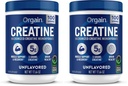 Orgain Creatine Monohydrate Micronized Powder,100 Servings,Unflavored,Supports Muscle Growth,Post Workout Recovery and Brain Health,No Artificial Additives, for Men &amp; Women,Vegan,(Pack of 2)