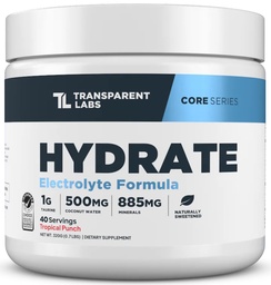 Transparent Labs Hydrate Electrolytes Powder - 40 Servings, Tropical Punch