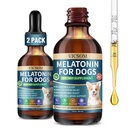 Liquid Melatonin for Dogs, 2 Pack Dog Melatonin for Small Medium Large Dog Sleep Aid, Stress & Anxiety Relief, Calm Aid for Dogs Puppies, Support Relaxation & Deep Sleep, 60ml x2