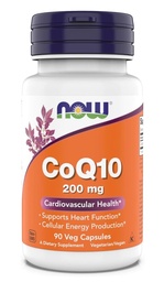 Now Supplements - CoQ10 (Coenzyme Q10) 200 mg, Supports Cardiovascular Health*, Kosher, Vegan 90 Vegetarian Capsules