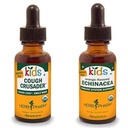 Herb Pharm Kids Certified-Organic Alcohol-Free Cough Crusader Liquid Herbal Formula, 1 onda &amp; Kids Certified-Organic Alcohol-Free Echinacea Glycerite Liquid Extract, 1 onnce