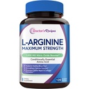 Recetas del doctor L-Arginina 1000mg, Dosis Máxima, Producción Nitrica de Oxido, Flujo de Sangre y Función Vascular, Resistencia y Soporte de Trabajo para Hombres y Mujeres, 120 Tabletas Coadas