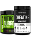 Nitrosurge Pre-Workout Jacked Factory en cereza negra y monohidrato de crema para hombres " mujeres