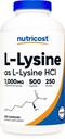 Nutricost L-Lysine 1000mg Por Serving, 250 Servings, 500 Capsules - Gluten Free, Non-GMO, 500mg Por Capsule