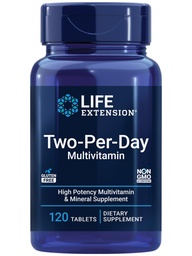 Life Extension Two-Per-Day Multivitamin - Packed with Over 25 Vitamins, Minerals & Extracts -Vitamins B6, C, D - Zinc - Two-Month Supply - Non-GMO, Gluten-Free - 120 Tablets
