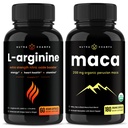 NutraChamps L-Arginine Capsules y Maca Capsules 2 Pack Bundle