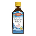 Carlson - The Very Finest Fish Oil + D3, 1600 mg Omega-3s, 50 mcg (2000 IU) Vitamin D3, Liquid Fish Oil and D3 Supplement, Norwegian, Wild Caught, Sustainably Sourced, Lemon, 200 mL (6.7 Fl Oz)
