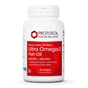 PROTOCOL FOR LIFE BALANCE Ultra Omega-3-500mg EPA & 250mg DHA - Fish Oil for Brain Support Heart & Nervous System Health - EPA DHA Omega Supplement - Non-GMO & Halal - 90 Softgels