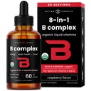 USDA Organic Vitamin B Complex Liquid Drops Sublingual B12 Methycobalamin TEN B1, B2, B3, B5, B6, B7, B9 ANTE Methylated B Vitamins Complex for Women &amp; Men TEN Biotin, Niacinamide, Folate &amp; Folic Acid, 2oz
