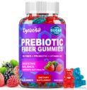 Prebiotic Fiber Gummies, 5g Fiber per Serving, 2 Billion CFU Bacillus Coagulans + Vitamin D3, Sugar Free Pectin Mixed Berry Gummies, Inulin (FOS) + Acacia + Apple Pectin, 60 Gummies (30 Servings)