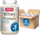 Jarrow Formulas Whey Protein With 18g of Protein, 3.8g of BCAAs, and Glutamine, Dietary Supplement for Muscle Function & Recovery Support, 32 oz Unflavored Powder, Approximately 38 Day Supply, 6 Packs