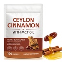 Ceylon Cinnamon SoftGels, Cinnamon Supplements with MCT Oil, Herbal Cinnamon Extract for Daily Wellness Support, Promote Digestive Comfort, Natural Energy Support, Non-GMO, Gluten Free- 120 Softgels