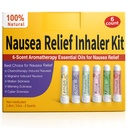 Hion Nausea Relief Inhaler 6 pcs for Motion Sickness and Pregnant Women Morning Sickness, Aromatherapy Natural Essential Oils Inhalers