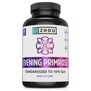 Zhou Nutrition Evening Primrose Oil Capsules- Supports Hormone Balance for Women, PMS & Menopause Support, Cold Pressed & Hexane Free - 1400mg 10% Gla