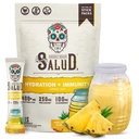 Salud 2-in-1 Hydration Packets + Immunity Electrolytes Powder, Pineapple - Agua Fresca Drink Mix, Elderberry, Dairy & Soy Free, Non-GMO, Gluten Free, Vegan, Low Calorie, 1g Sugar (15 Servings)