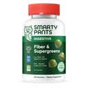 SmartyPants Fiber & Super Greens Gummies, Broccoli, Spinach, & Kale Blend to Support Gut Health, Prebiotic Fiber Gummies for Adults, Gluten Free, White Grape & Apple Flavor, 90 Count (30 Day Supply)