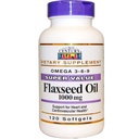 21st Century Flaxseed Oil 1000mg Softgels 120 Count (2 Pack)