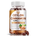 Nature's live Ceylon Cinnamon Supplement with MCT Oil, 1200mg Max Strength per Serving, Energy & Metabolism Support for Men & Women, Antioxidant and Sugar Monitor Support, Non-GMO, 300 Softgels